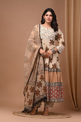Pure Hand Block Printed Designer Anarkali with Kota Doriya Dupatta (Copy)
