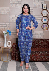 Jaipuri Block Printed Night Suit Set - Design 2