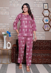 Jaipuri Block Printed Night Suit Set - Design 3