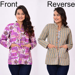 Reversible Quilted Jackets for Women | Reversible Printed Winter Jackets | XXS–7XL