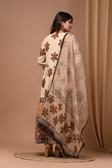 Pure Hand Block Printed Designer Anarkali with Kota Doriya Dupatta (Copy)