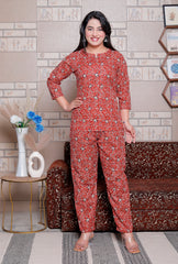 Jaipuri Block Printed Night Suit Set - Design 1