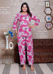 Jaipuri Block Printed Night Suit Set - Design 4