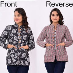 Reversible Quilted Jackets for Women | Reversible Printed Winter Jackets | XXS–7XL